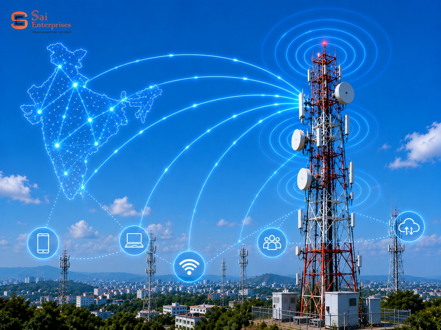 Telecom tower network across India