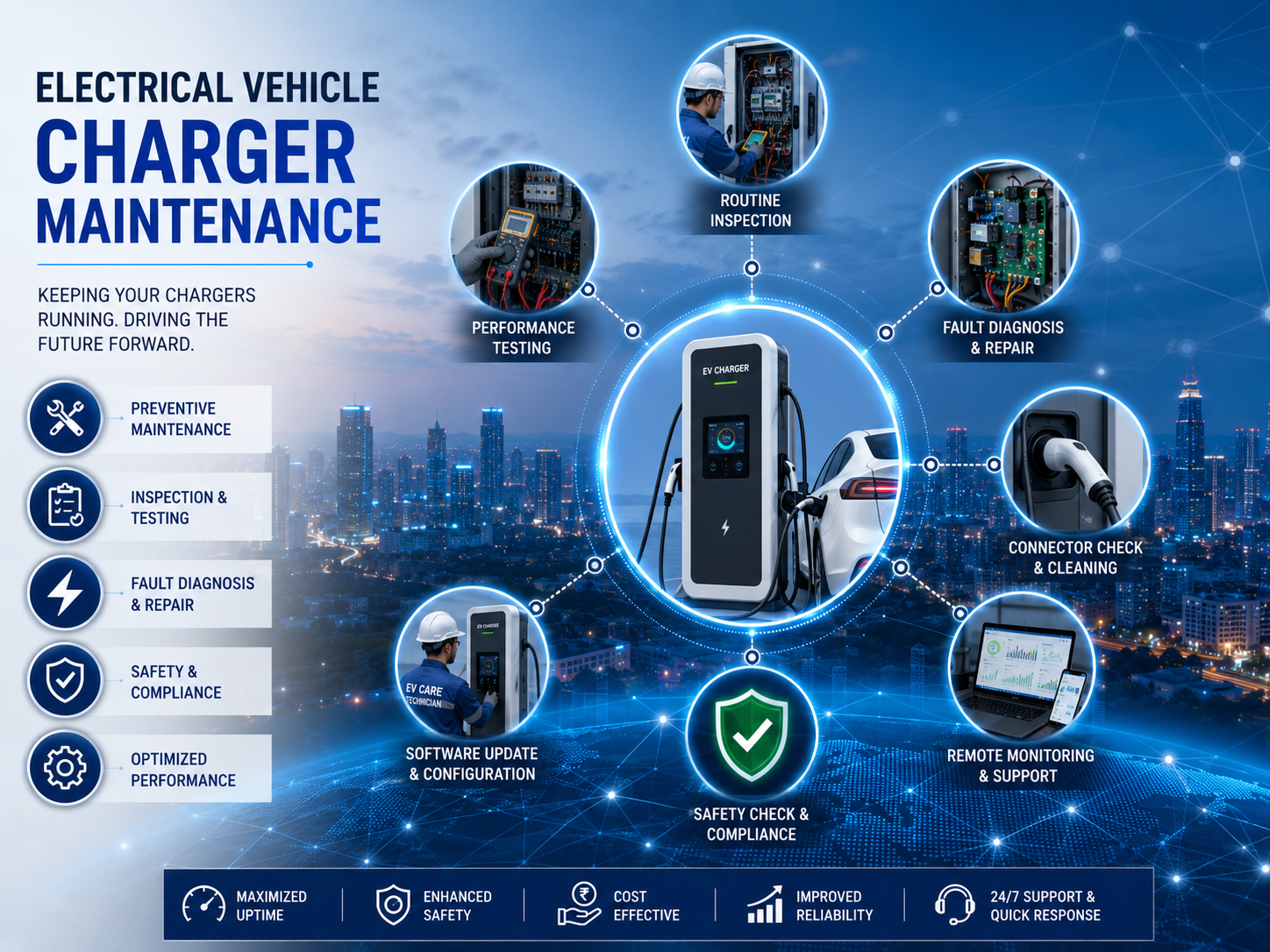 Electrical vehical charger maintenance